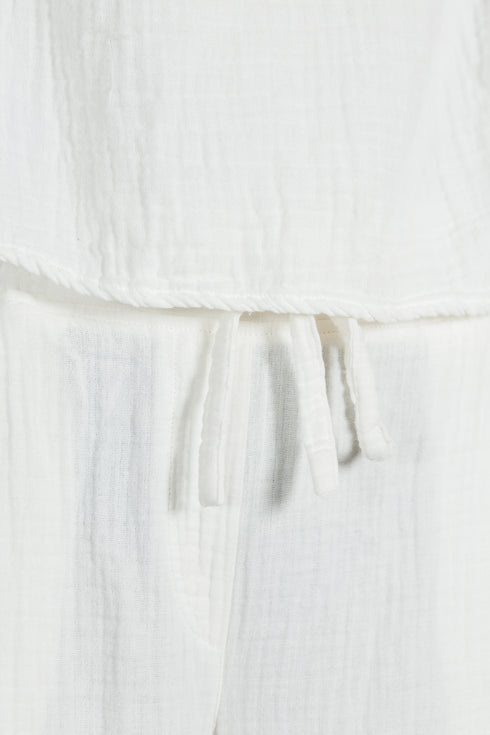 MUSLIN WIDE LEG TROUSER